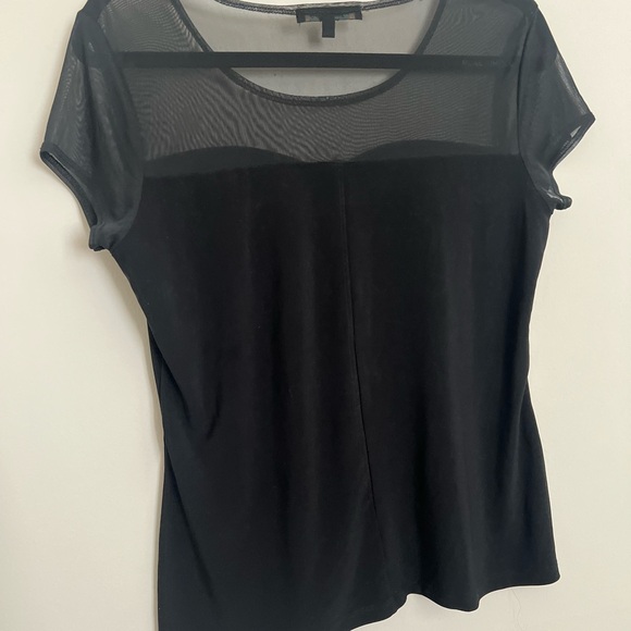 Suzie in the City Black Mesh Illusion Top Women’s Large Sheer Neckline Blouse - Picture 7 of 7